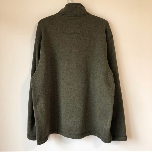 G.H. Bass 1/4 Zip XXL Khaki Green Sweater Sherpa - Picture 6 of 6